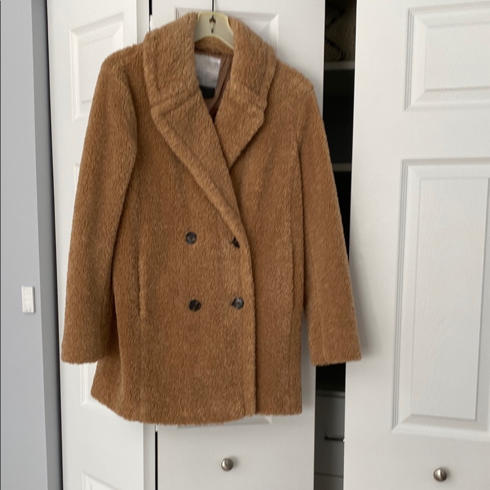 Women's Tan Double-Breasted Coat